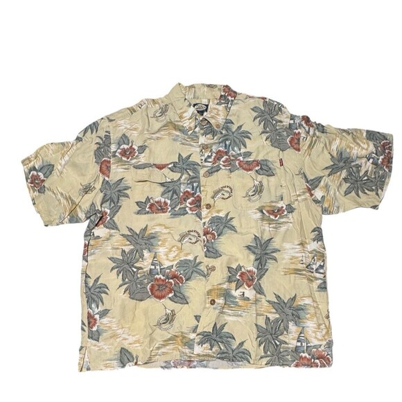 Vintage RARE Unique Tommy Bahama Hawaiian Swordfish Logo Camp Shirt Men’s XL - Picture 1 of 14